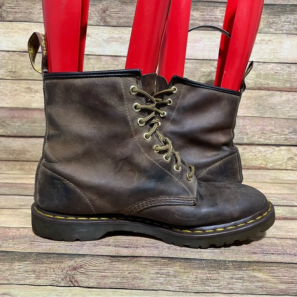 Dr. Martens Brown Leather Lace Up Boots - Picture 2 of 10